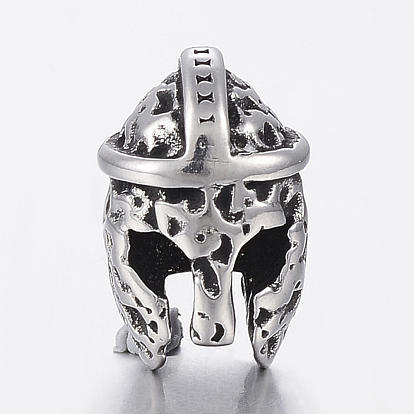 304 Stainless Steel Beads, Gladiator Helmet