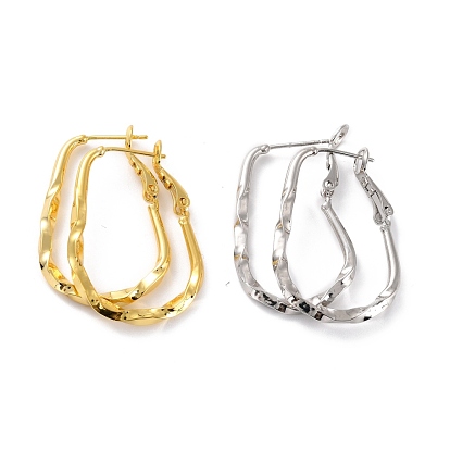 Twist Teardrop Huggie Hoop Earrings, Cadmium Free & Lead Free