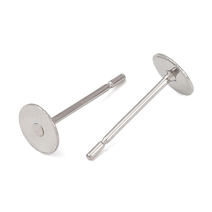 316 серьги-гвоздики с плоскими круглыми заглушками из хирургической нержавеющей стали, лоток : 5 мм, 12x5 мм, штифты : 0.8 мм