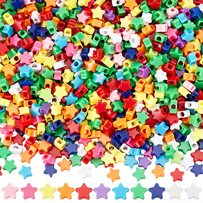 1000шт пластиковые бусины, звезда