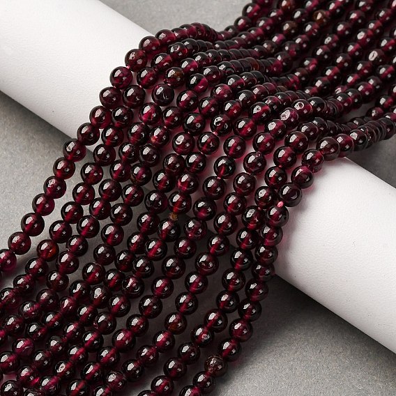 Гранат природный бисер нитей, круглые