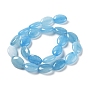 Natural Quartz Beads Strands, Dyed, Flat Oval