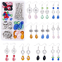 DIY Earring Making, with Tibetan Style Alloy Links & Beads, Glass Beads, Brass Earring Hooks, Iron Eye Pins and Head Pins