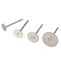 304 Stainless Steel Flat Round Blank Peg Stud Earring Findings, Earring Cabochon Setting Post Cup