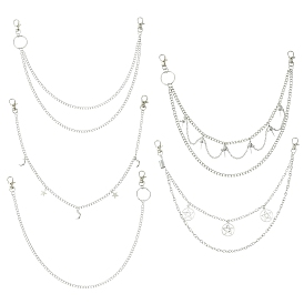 5 шт. 5 стили панк-стиль лунные цинковые сплавы цепи ремни наборы, разнообразные