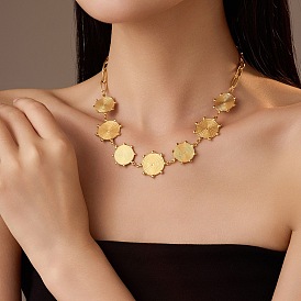 304 плоские круглые ожерелья-нагрудники из нержавеющей стали для женщин