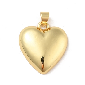 Brass Charms, Cadmium Free & Lead Free, Long-Lasting Plated, Heart