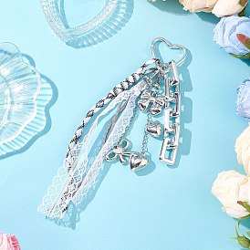 Подвесные украшения в виде банта из пластика ccb и звеньевых цепей, с полиэфирными тросами и алюминиевыми застежками