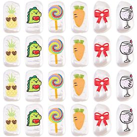 30 шт 6 стиль 3 d печатные бусины из абс-пластика имитация жемчуга, прямоугольник с ананасом, морковью и динозавром