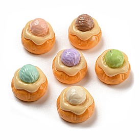 Opaque Resin Imitation Food Decoden Cabochons, Ice Cream Waffle