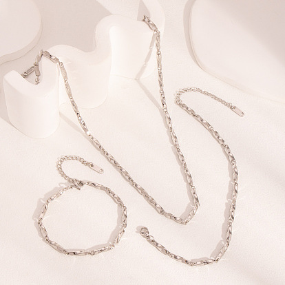 304 комплекты из ожерелий, браслетов и браслетов на лодыжку из нержавеющей стали