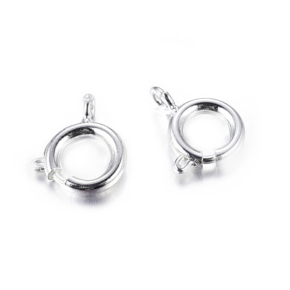 Cierres de anillo de resorte de latón, ideal para la fabricación de joyas, 9 mm, agujero: 1.5 mm