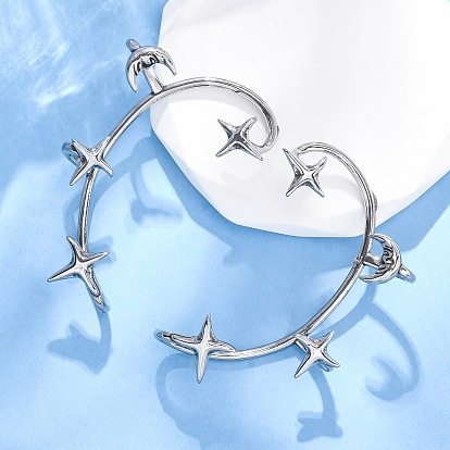 316 хирургические серьги-манжеты из нержавеющей стали., звезды с луной, слева и справа