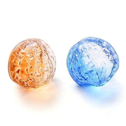 Transparent Baking Paint Glass Beads, Nut