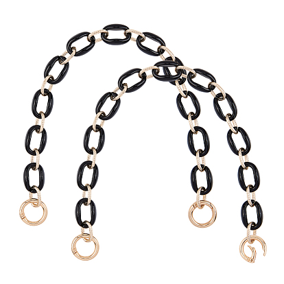 Resin Bag Strap Chains, Cable Chains, with Aluminium Alloy  Spring Gate Rings, for Bag Straps Replacement Accessories