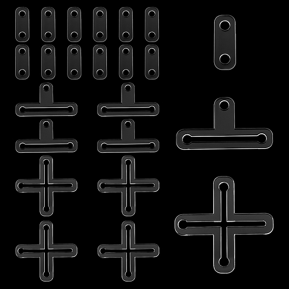 48шт. 3 стили прозрачные акриловые звенья наборы, разнообразные