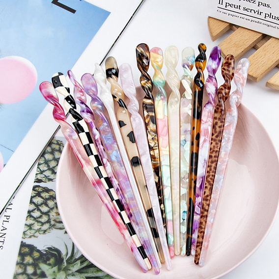 Палочки для волос из ацетата целлюлозы (смола), для женщин девушек