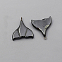 Non-magnetic Hematite Pendants, Grade A, with Iron Findings, Whale Tail Shape, 31x28x4mm, Hole: 2mm
