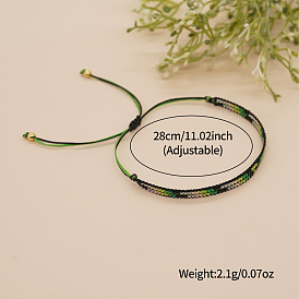 Браслеты из плетеных бусин из богемского стекла, Браслеты из плетеного полиэстерного шнура для женщин