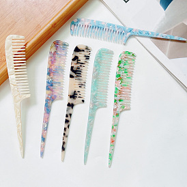Marble Texture Anti-Static Hair Comb with Acetate Tail for European and American Hairstyles