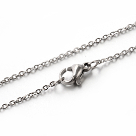 Classic Plain 304 Stainless Steel Mens Womens Cable Chain Necklaces