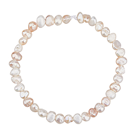 1 нити натуральных культивированных пресноводных жемчужных бусин, жемчужные бусы в стиле барокко кеши, двух сторон полированной