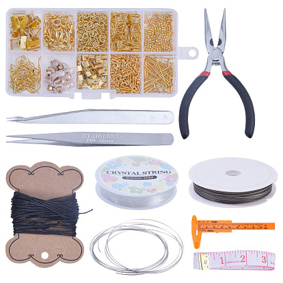 Diy Schmuck-Sets, Eisen Ohrhaken, kohlenstoffstahl schmuck zangen und kunststoff messschieber