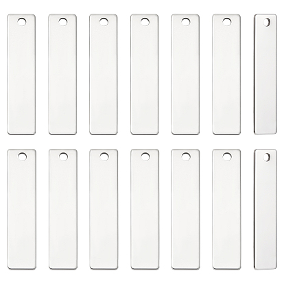 20 шт. 201 прямоугольные штампованные пустые бирки из нержавеющей стали, одна сторона полировка