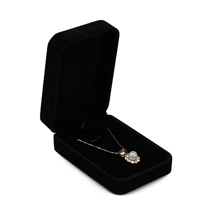 Прямоугольная бархатная шкатулка для хранения ювелирных подвесок, Ювелирный подарочный футляр для ожерелья с подвесками