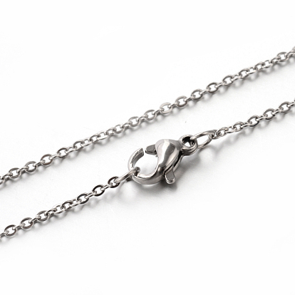 Classic Plain 304 Stainless Steel Mens Womens Cable Chain Necklaces