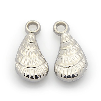 CCB Plastic Pendants, Teardrop, 20x10x4mm, Hole: 2mm
