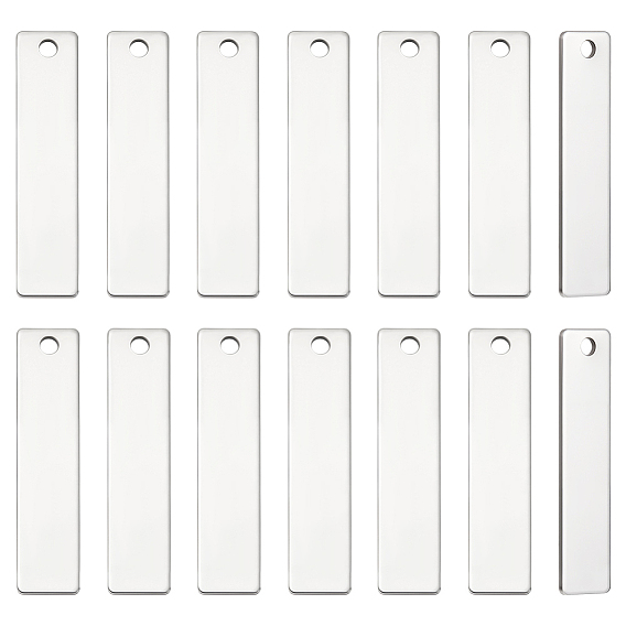 20 шт. 201 прямоугольные штампованные пустые бирки из нержавеющей стали, одна сторона полировка