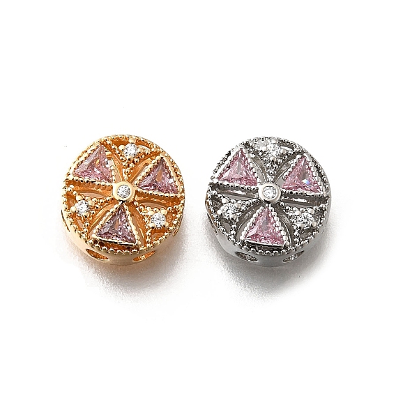 Латунные стеклянные бусины, без кадмия, без никеля и без свинца, плоско-круглые