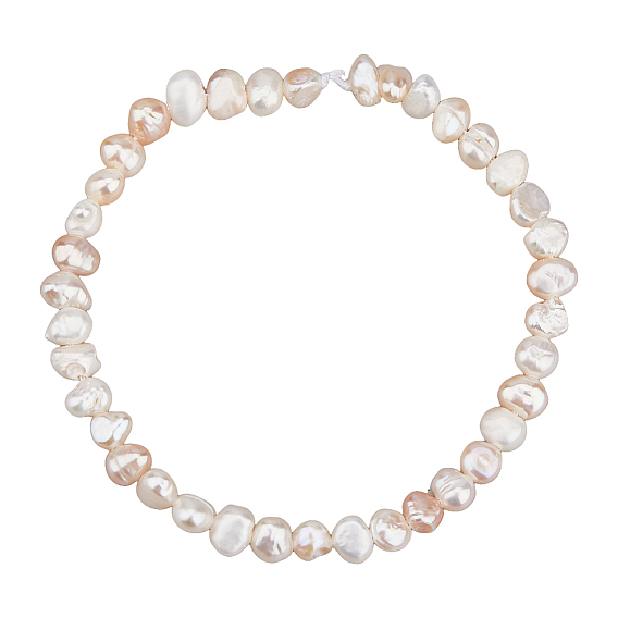 1 нити натуральных культивированных пресноводных жемчужных бусин, жемчужные бусы в стиле барокко кеши, двух сторон полированной