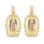 Micro latón allanan colgantes cúbicos del zirconia, encantos de la virgen maria, larga duración plateado, sin plomo y el cadmio, chapado en rack, real 18 k chapado en oro