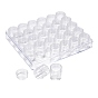 Clear Bead Organizer Storage Case, Plastic Bead Containers, Seed Beads Containers with 30 Tiny Containers, Rectangle, 16x13.5x3.5cm