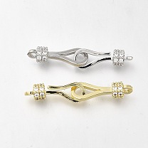 Brass Cubic Zirconia Hook and S-Hook Clasps