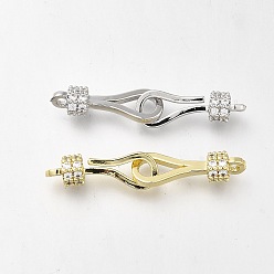 Brass Cubic Zirconia Hook and S-Hook Clasps