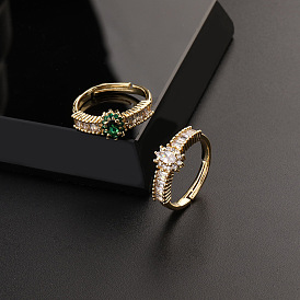 Chic Vintage French Style Zircon Ring - Elegant, Unique and Versatile Open Design
