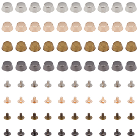 40 Bags 4 Colors Alloy Bag Feets, Cone Shape