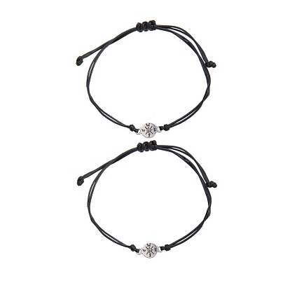 Pulsera tejida a mano con brújula de aleación