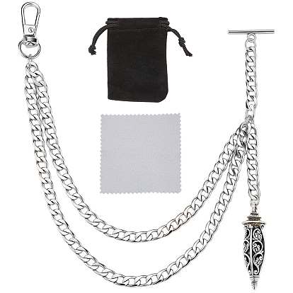 3 piezas 304 decoraciones colgantes de acero inoxidable, Con colgantes de aleación, bolsas de terciopelo con cordón y paño para pulir plata.