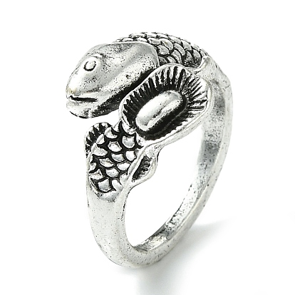 Snake Alloy Open Cuff Rings, Lead Free & Cadmium Free