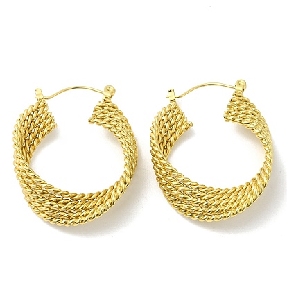 Вакуумное покрытие pvd 201 серьги-кольца из витой веревки из нержавеющей стали с 304 штифтами из нержавеющей стали для женщин