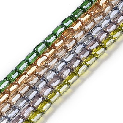 Стеклянные бусины с гальваническим покрытием , гальваническое покрытие, граненые, колонка