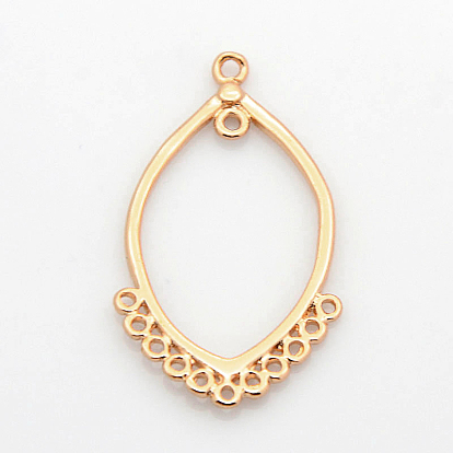 Brass Horse Eye Chandelier Component Links, Cadmium Free & Lead Free, 39x21x2mm, Hole: 1~2mm