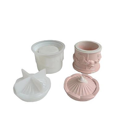 Moule de boîte de rangement en silicone de qualité alimentaire, manège, moules de résine, pour la résine UV, fabrication artisanale de résine époxy