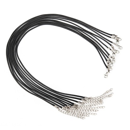 Waxed Cord Necklace Making, with Iron Findings, for DIY Jewelry Crafting