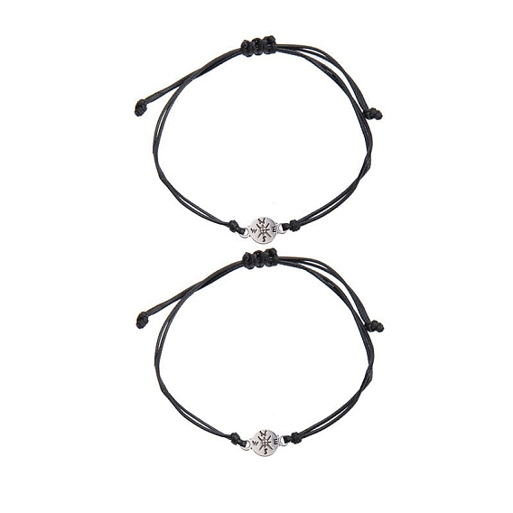 Alloy Compass Hand Woven Bracelet