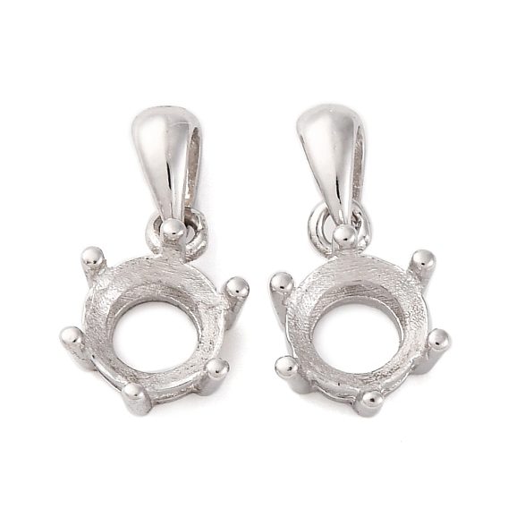 925 плоские круглые подвески из стерлингового серебра с кабошонами, с креплением на зубцах, настройки открытой спины